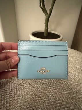 NWT Coach Leather Cardholder with Gold Logo